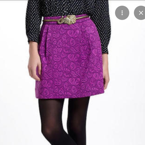 Anthropologie HD in Paris Purple Brocade Mini Skirt - Picture 2 of 7